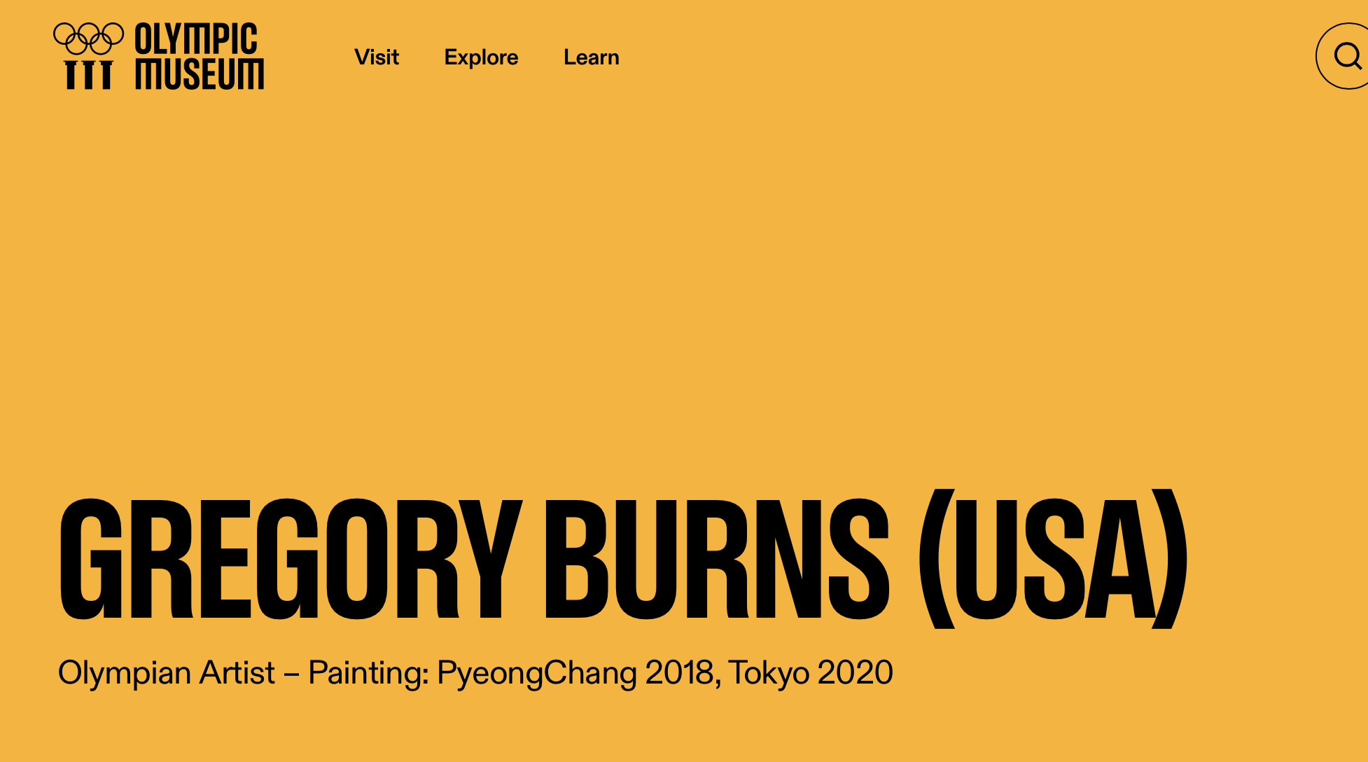 Olympic Museum — Gregory Burns (USA) Olympian Artist