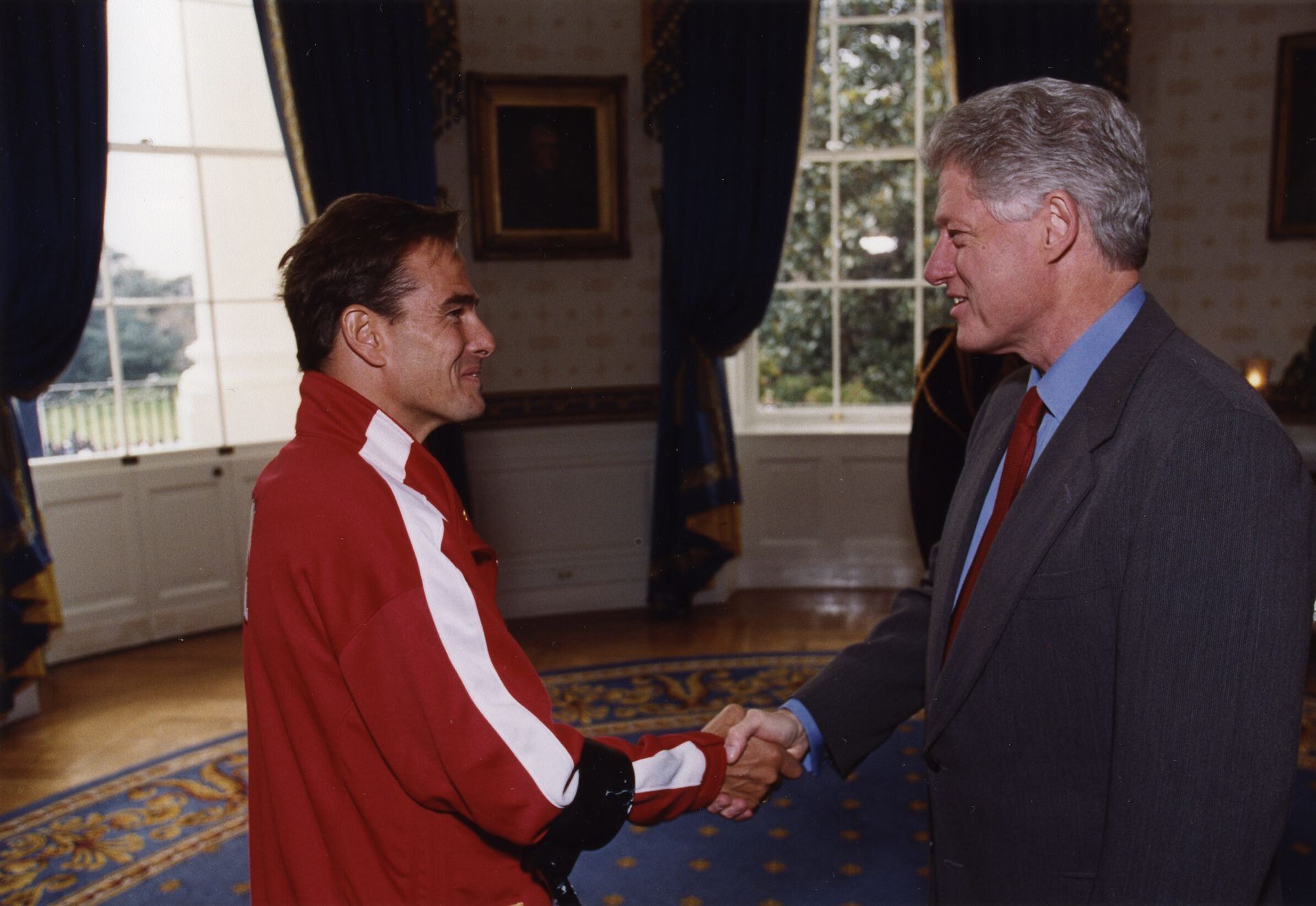 Gregory Burns with President Bill Clinton at the White House, 2000
