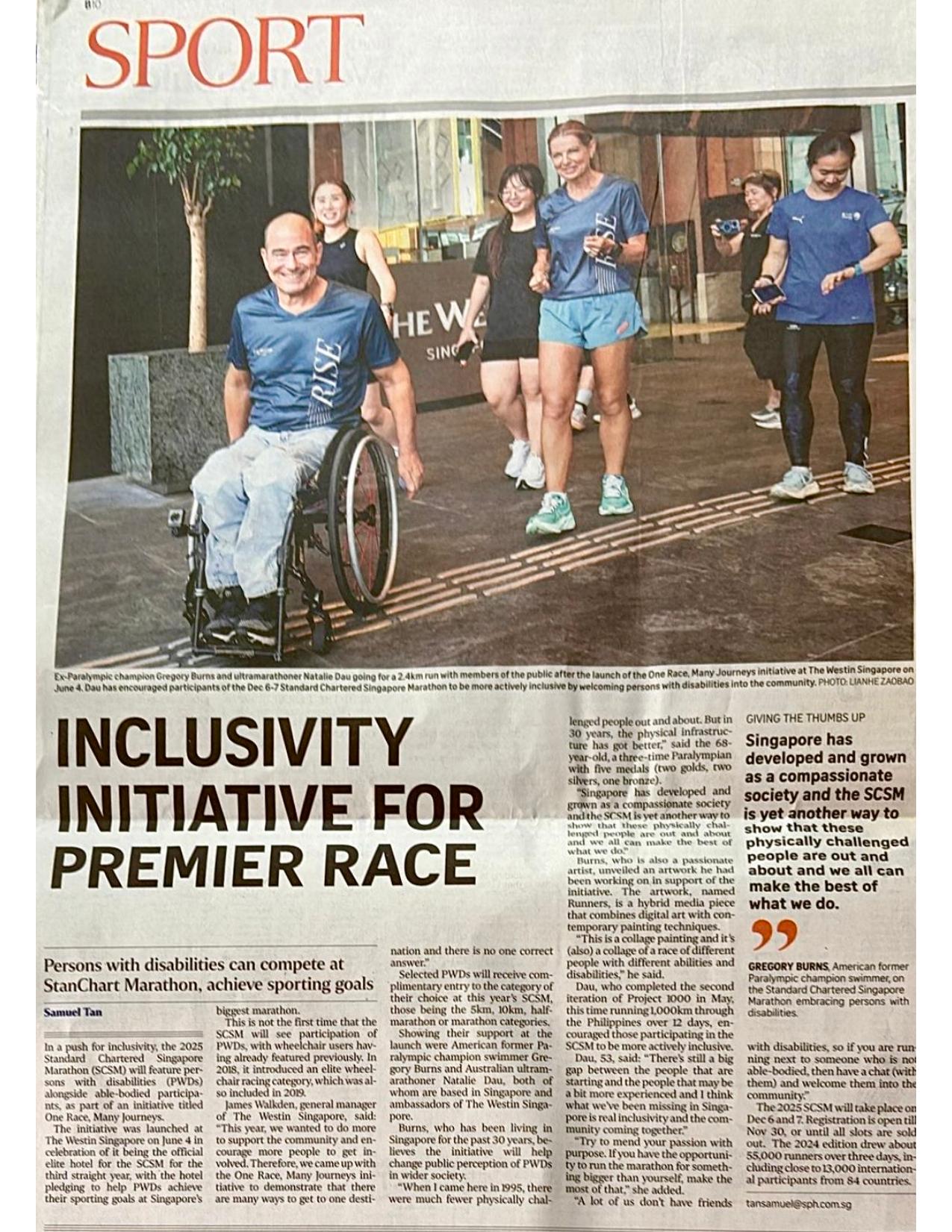 The Straits Times 2025 — Inclusivity Initiative for Premier Race, featuring Gregory Burns