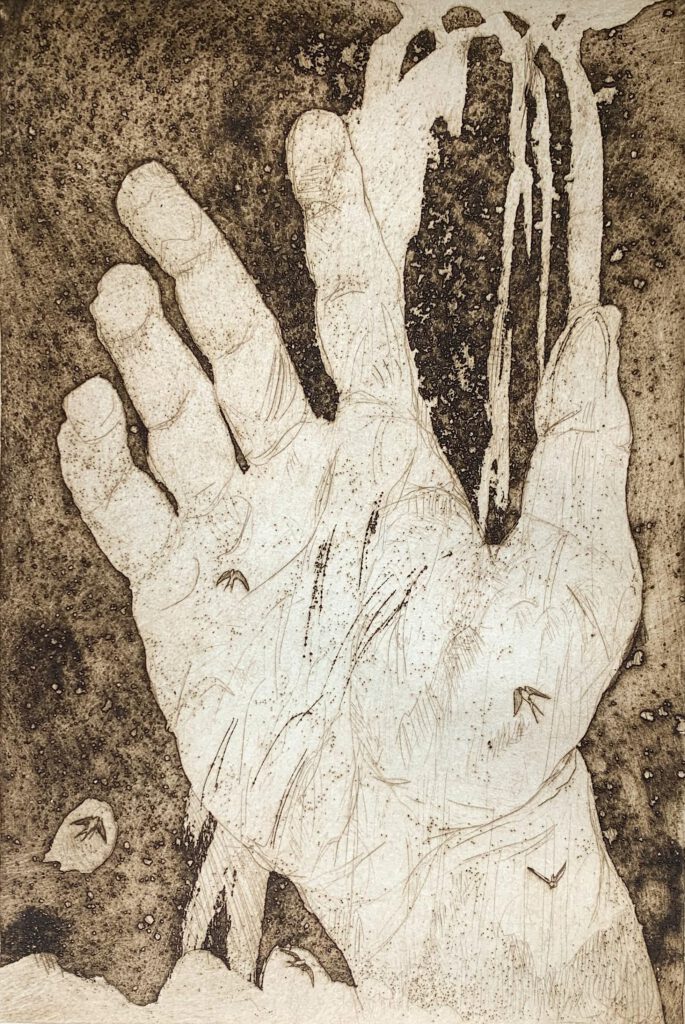 Waterfall Hand · Etching · 1981